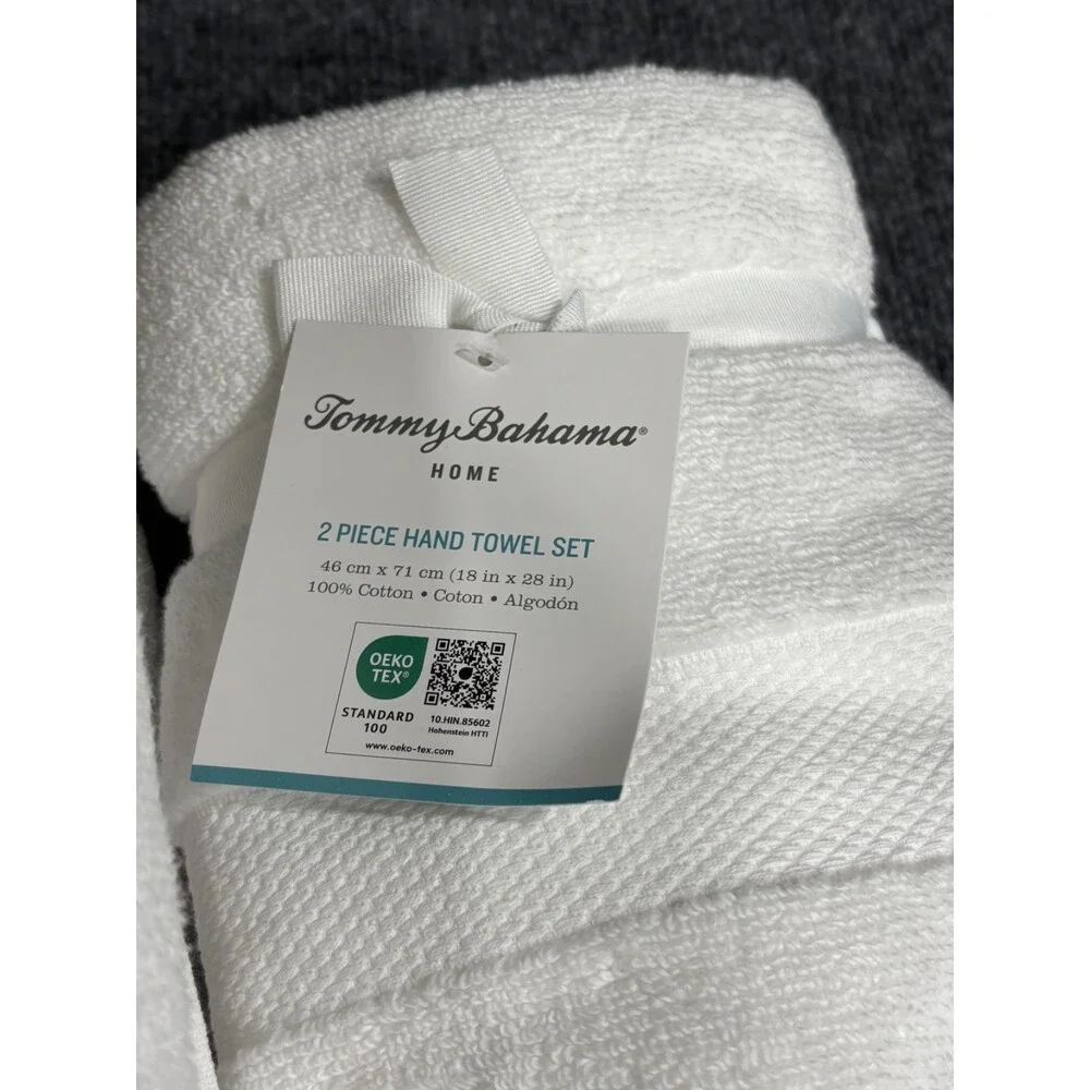 Tommy Bahama 9 Piece Premium Cotton Bath Towel Set Solid White NEW